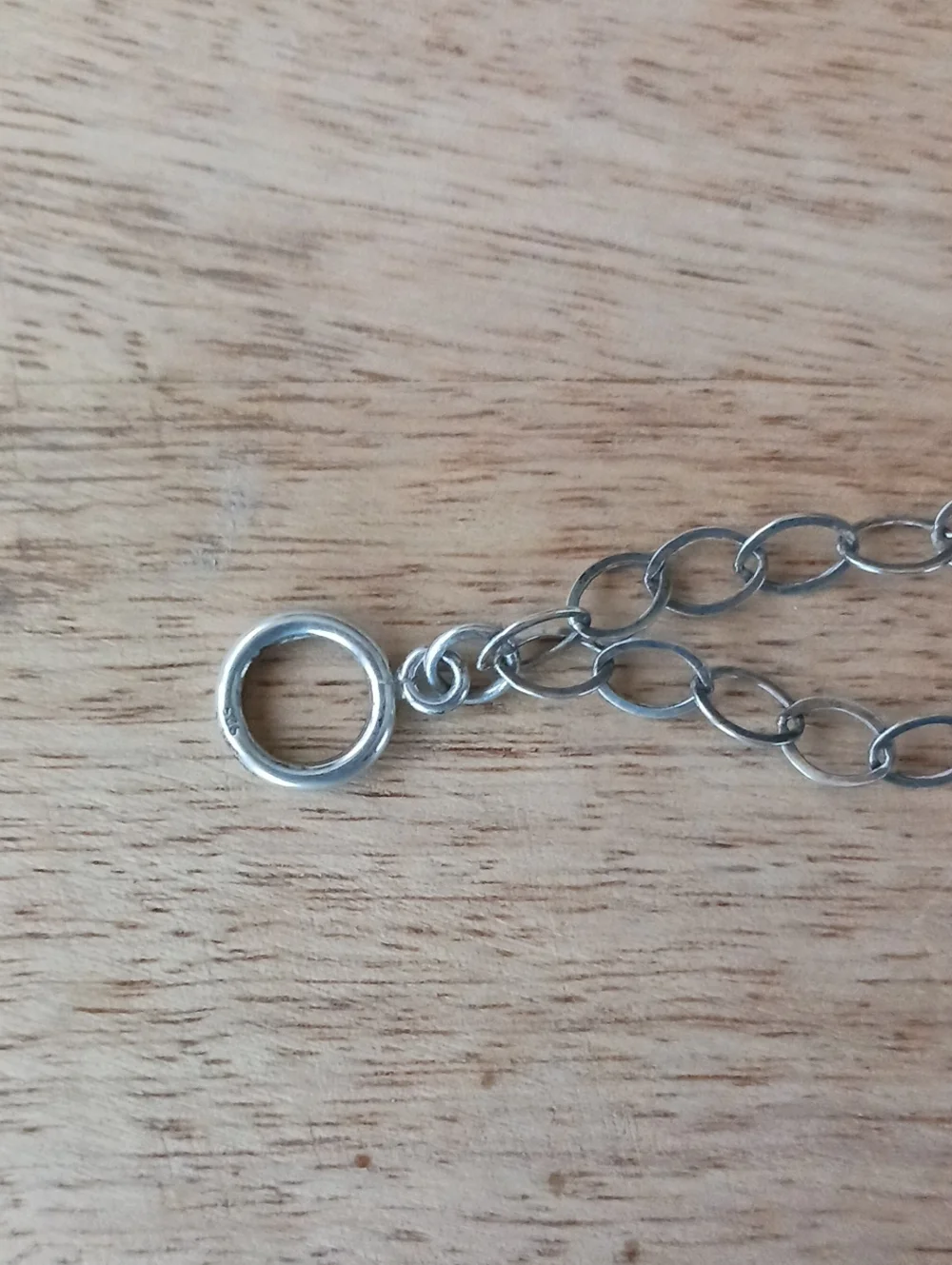 Vintage .925 Silver and Gemstone Asymetrical Necklace Toggle Clasp